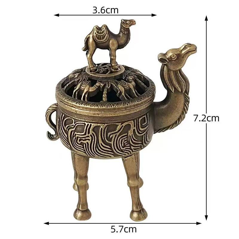 Vintage Alloy Incense Burner Stick Holder Three Legged Hollow Out Mini Sandalwood Censer Incense Burner Home Decoration