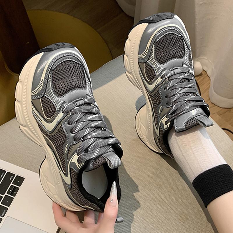 New Women Vintage Sneakers Casual Outdoor Personalized Design Shoes Comfortable Lace Up Platform Running Sneakers Sports Shoes