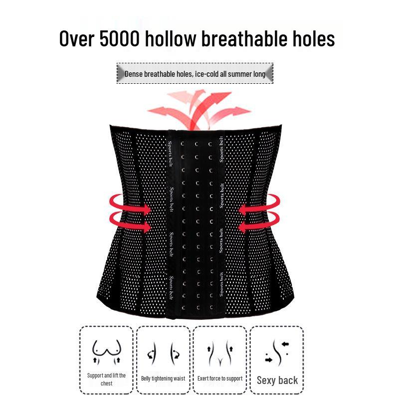 Buckle Postpartum Waist Trainer: Women's Latex Body Shaping & Fitness Cincher with 4 Rows, 15 Hooks