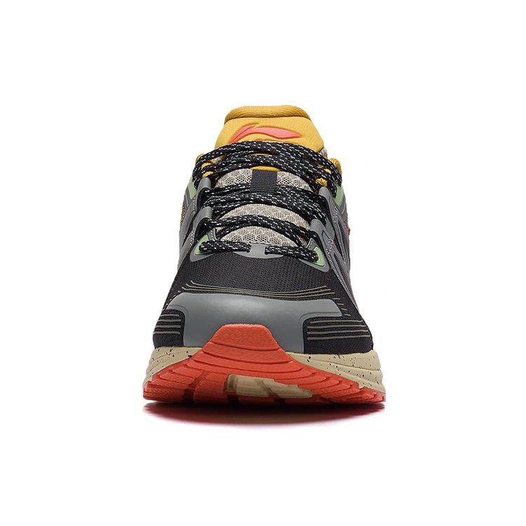 Li-Ning Comfortable Casual Running Shock Absorption Non-Slip Wear-Resistant Low-Top Running Shoes Men Sneakers Black Gray ARSS055-1