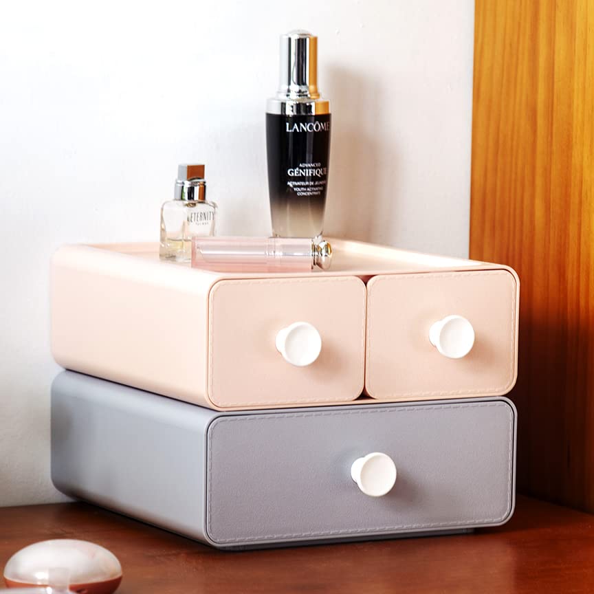 livinbox Desk Trinket Desk Desktop Storage Desktop Trinket Medicine Office Stationery Small Item Stackable and Box, Drawer, Two-Tier Organizer, Box,