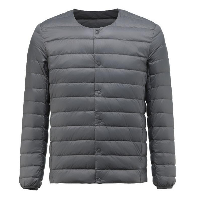 New Light and Thin Down Jacket Men's Round Neck Variable Neck Liner Down Jacket Medium Green Inner Guarantee