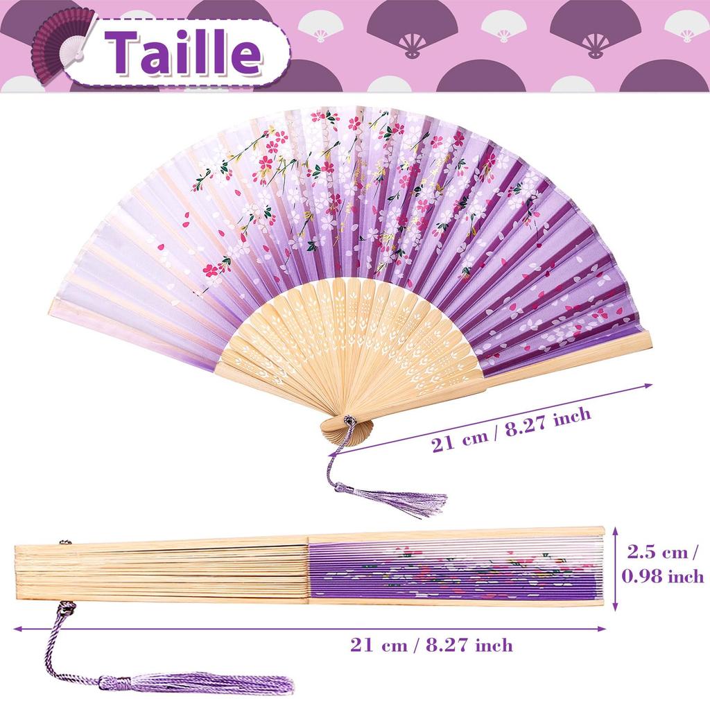 Silk Folding Bamboo Folding Japanese Clothing Heat Fireworks Respect for the Aged Present [GWHOLE] Women's Fan, High-Quality Fan, Large, Durable,