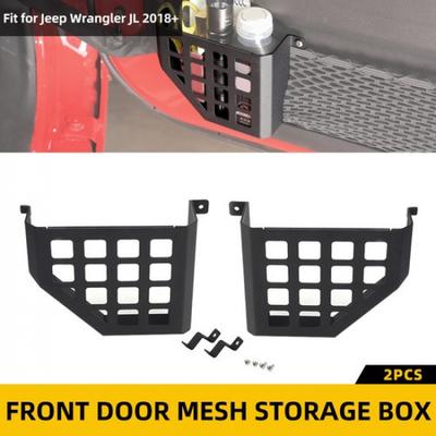 Black Front Door Pocket Storage Box Organization for 2018-23 Jeep Wrangler JL JT