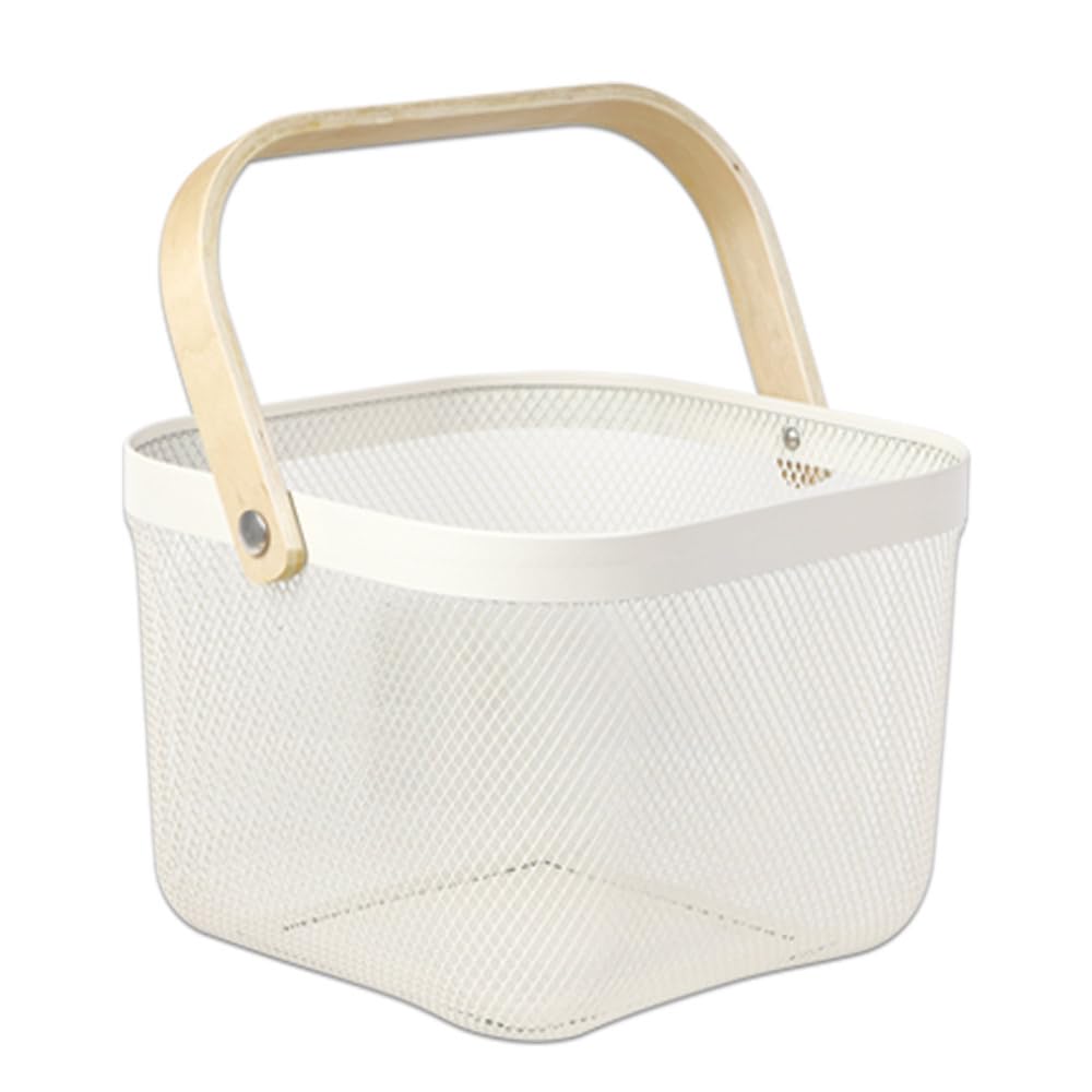 

Tamatoshi Fruits Vegetables Food Towels Small Items Storage Basket Steel Mesh Fruit Wire Basket Cash Register Shopping Basket Stylish with Handles белый