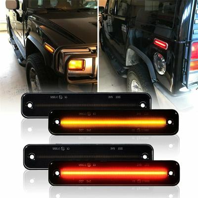 Front Amber Rear Red LED Car Fender Side Marker Signal Light For Hummer H2 03-09
