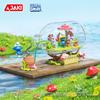 Smurfs Drift Bottle Building Blocks Mushroom Cultivation Garden Forest Fruit Drink House Model Bricks Kids DIY Toys Holiday Gift