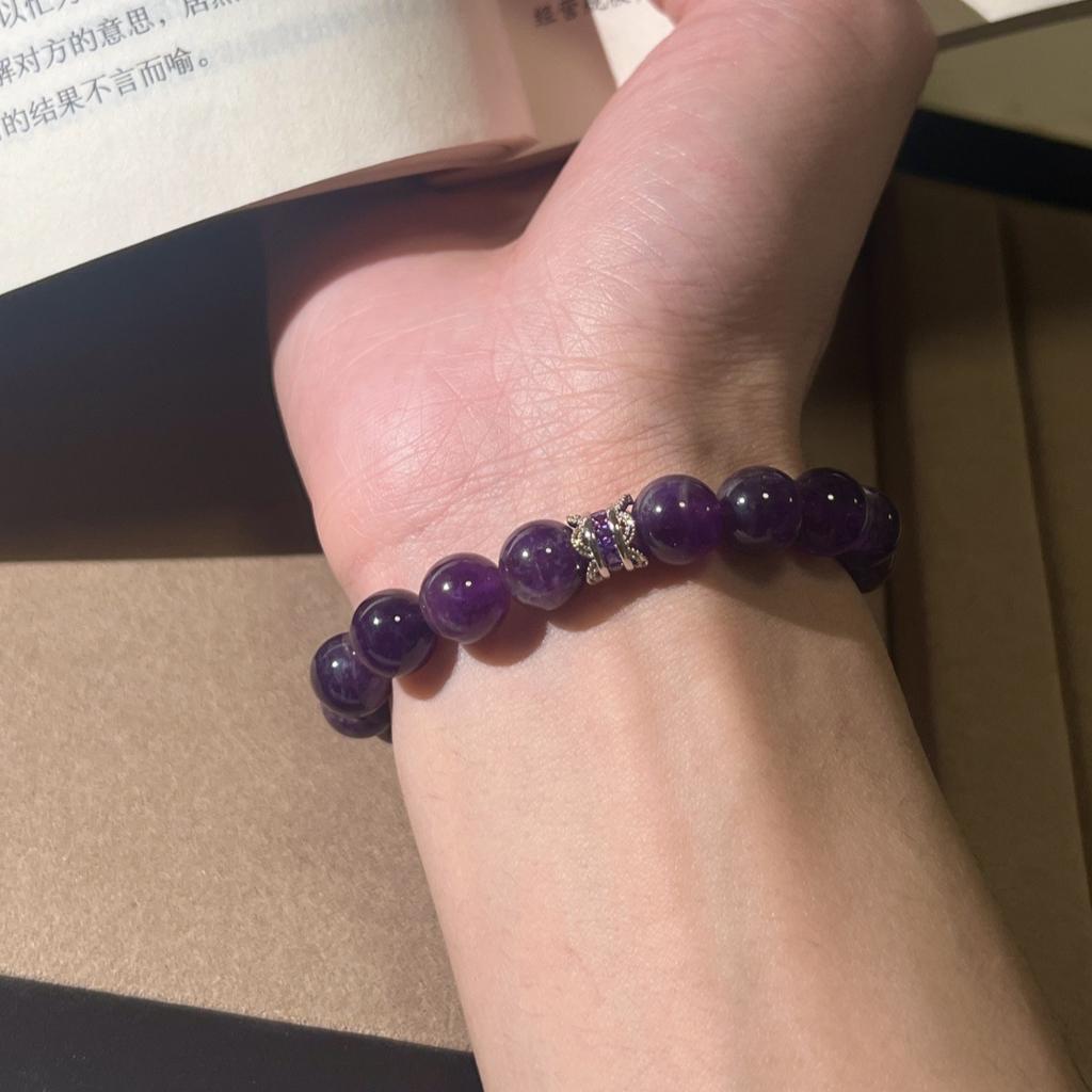 Natural Amethyst Bracelet for Women, Nine Purple Fire Beads, Exquisite High-Grade Jewelry, Buddha Bead Bracelet, Putuo Mountain