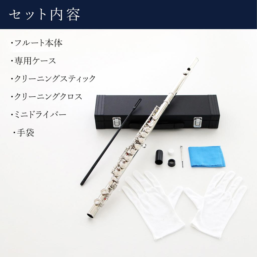 Flute Set for Made of White For Introductory 16 C Flute Performance Manual Included Beginners, Students, Copper, Practice, Set, Holes, Key, (Japanese)