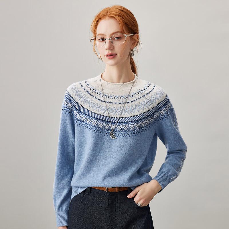 Kemongboka Women's Fair Isle Cashmere Sweater