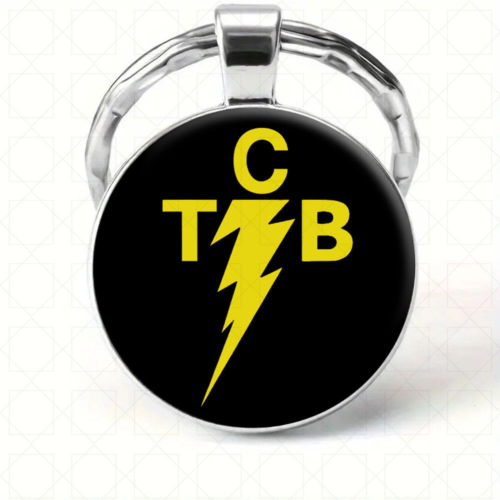 

1PC TCB Lightning Rock Band Emblem Keychain Durable Yellow Lightning Style Car Keyring Accessories Souvenir Gift for Men Woman