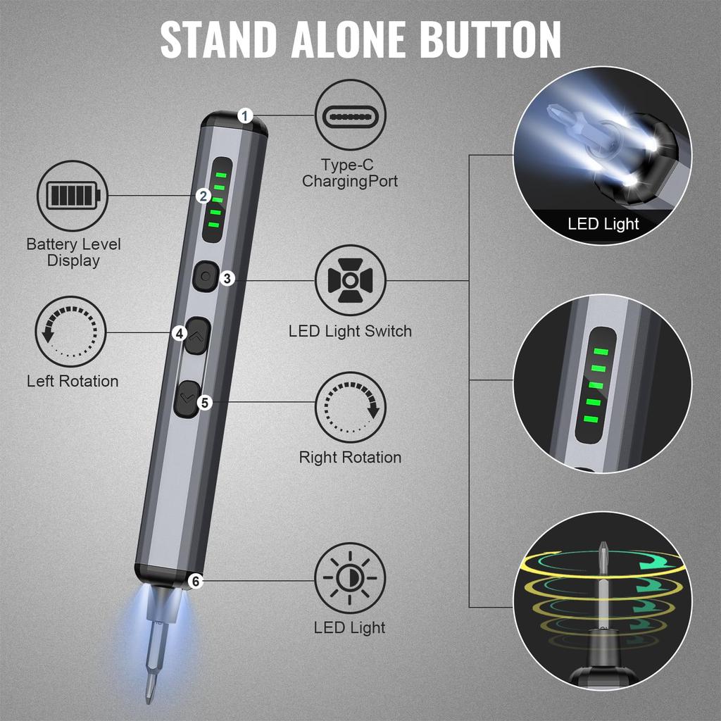 3.7V Electric Screwdriver,Mini Precision Screwdriver Set Cordless Magnetic Bit Screwdrivers Rechargeable 68 In 1 Repair Tool