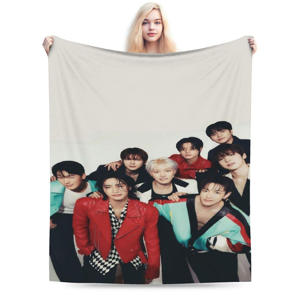 Kpop A-AteezS Blanket Soft Comfortable Plush Bedding Throws For Girls Boys Outdoor Flannel Bedspread Bed Cover