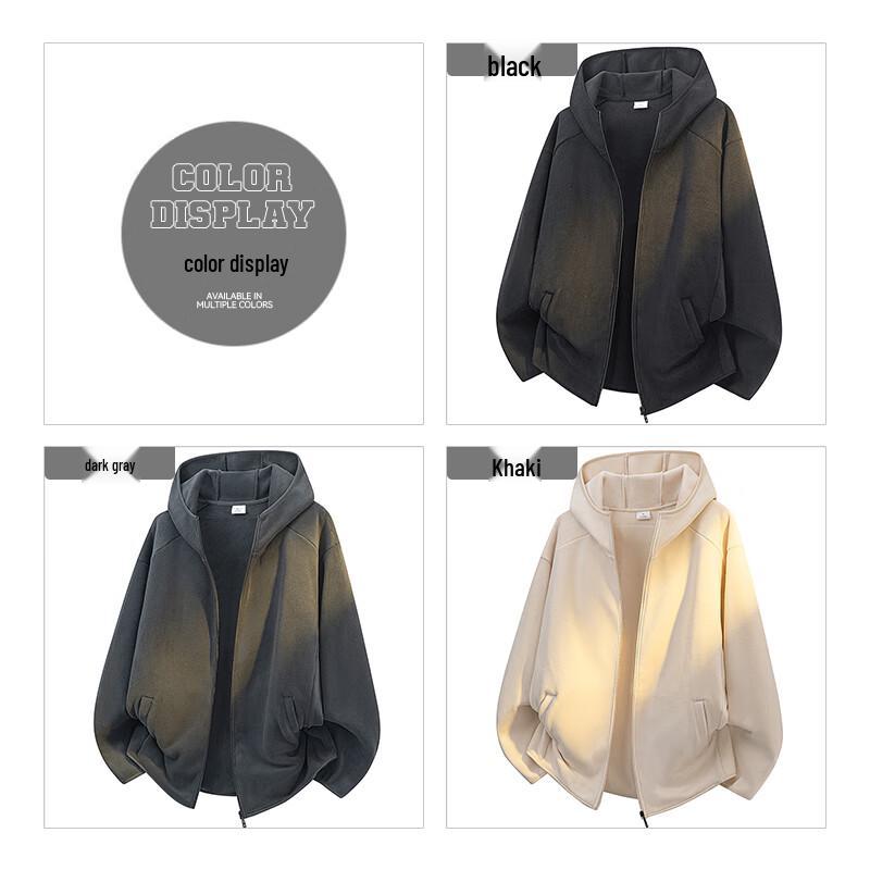 JEANSWEST Unisex Double-Sided Fleece Hooded Jacket