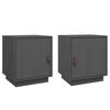 818280 vidaXL Bedside Tables 2 Pcs Grey 40x34x45 Cm Solid Pine Wood