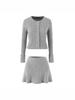 Gentle Academy Long Sleeve Cardigan & A-Line Skirt Knit Two-Piece Set