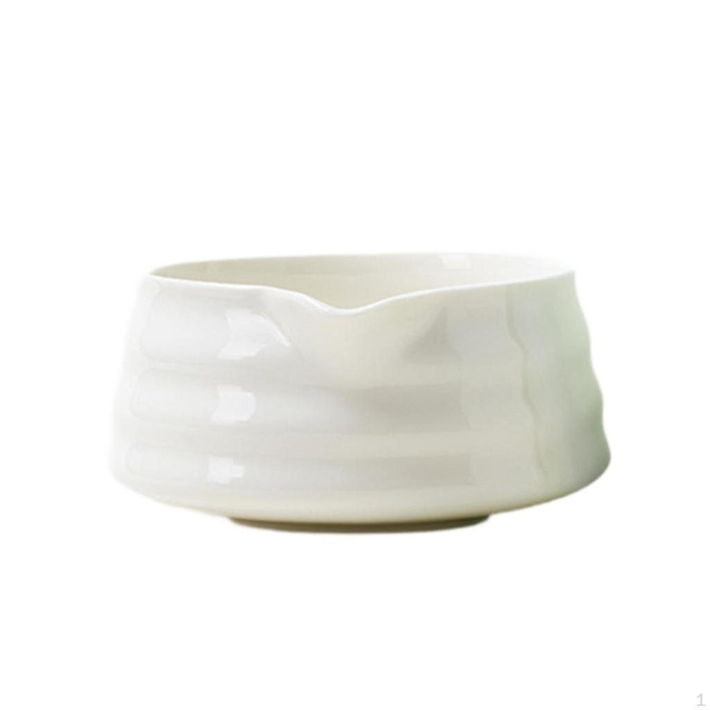 Ceramic Matcha Bowl Handcrafted Porcelain Tea with Pouring Spout for Friends Household