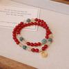 Natural Double Circle Agate Bracelet Fashion Women Daily Jewelry Lucky Gift