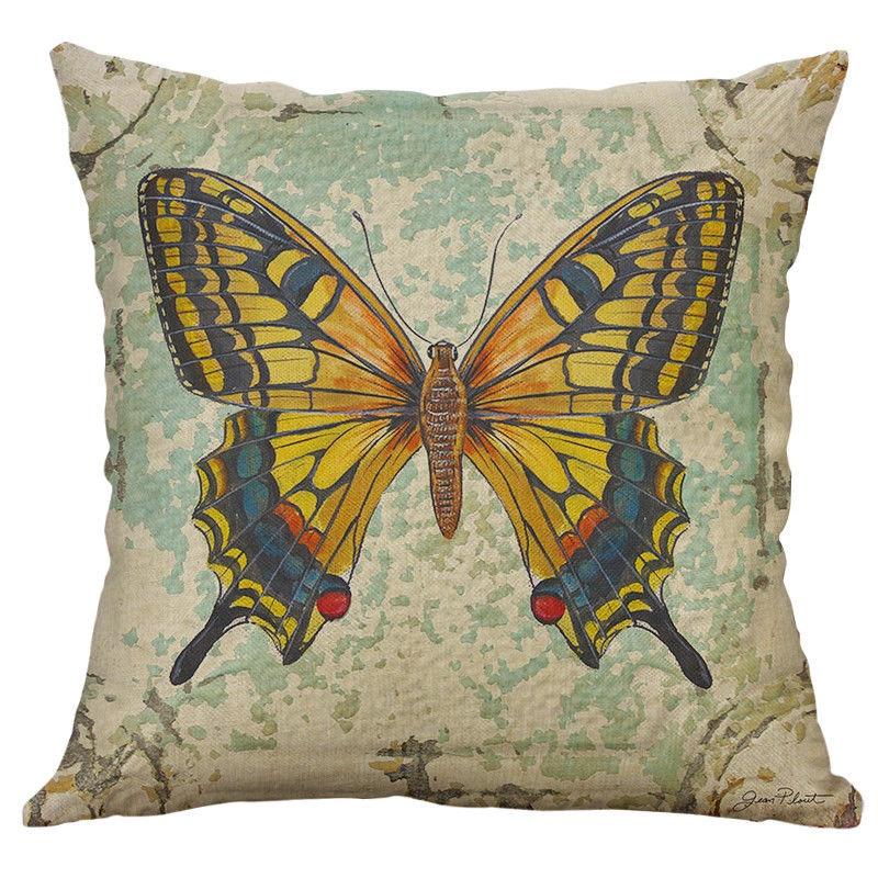 Elegant 18" Butterfly Bees Cotton Linen Pillow Case For Stylish Home Decor