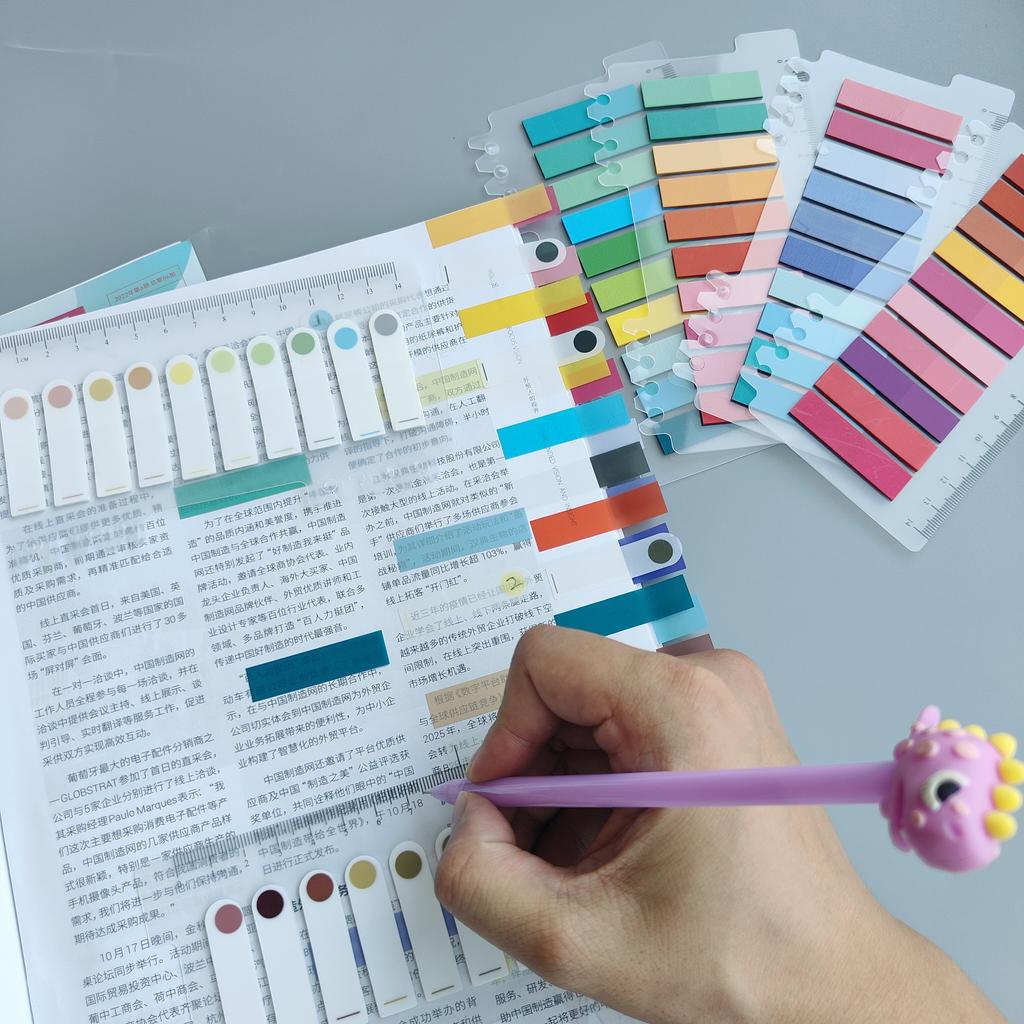 6er-Pack Index-Registerkarten mit Lineal Beschriftbare Datei-Registerkarten Flags Farbige Seitenmarkierer Etiketten Für Lesehinweise Bücher Schul- und Bürobedarf