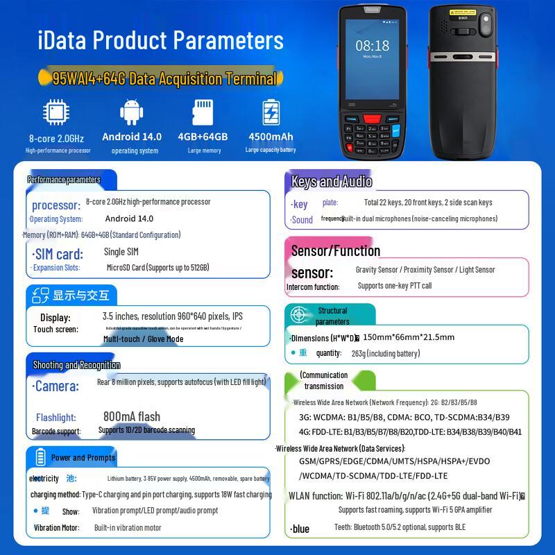 iData 95W Android Handheld PDA Data Terminal