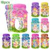 Easter Mason Jar Cards with Clear Treat Bags Happy Easter Exchange Greeting Cards Bottle Shaped Paper Card Craft