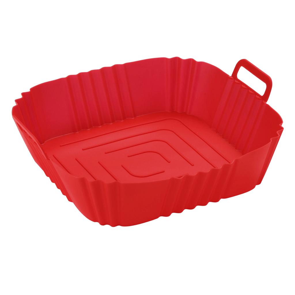 Reusable Silicone Baking Mat for Air Fryer Nonstick Square Tray with Handle for Oven and Kitchen Cooking Accessories