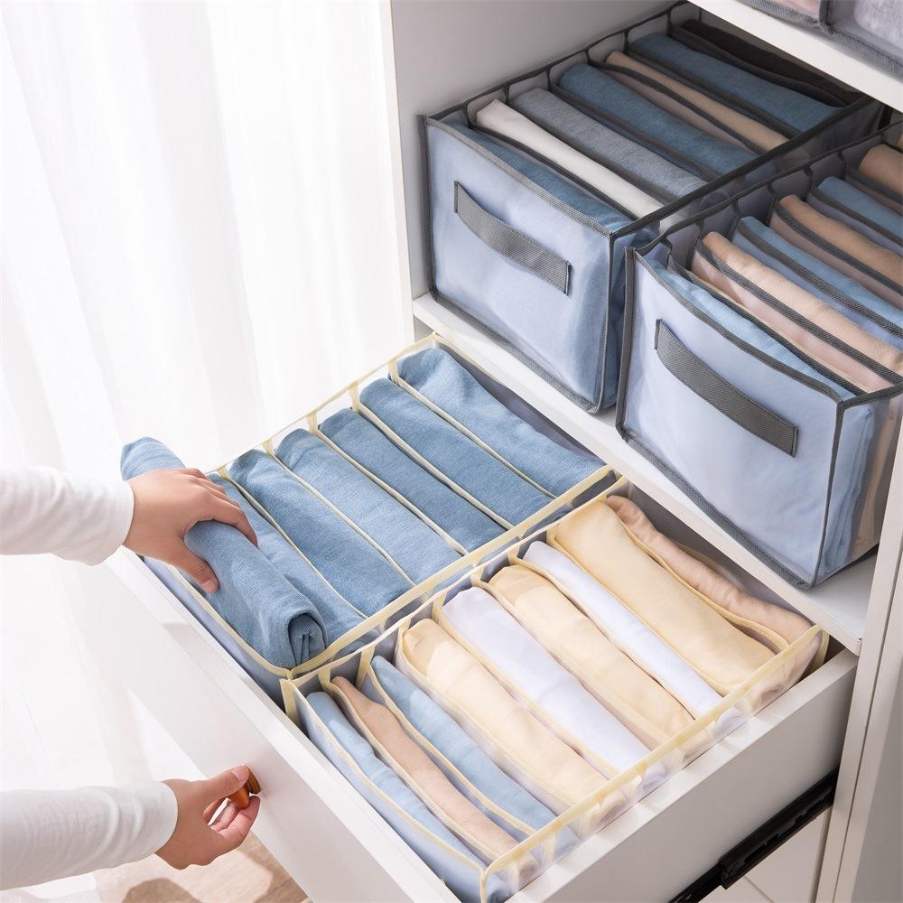 Five Sets Mesh Storage Compartment Pants Underwear Storage Organizer Closet Drawer Layers Organizer Handheld Socks Compartment Bag