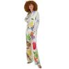 Satin Print Loose Pants Sets Women Causal Long Sleeve Shirts Two Piece Sets Female Outfits Streetwear
