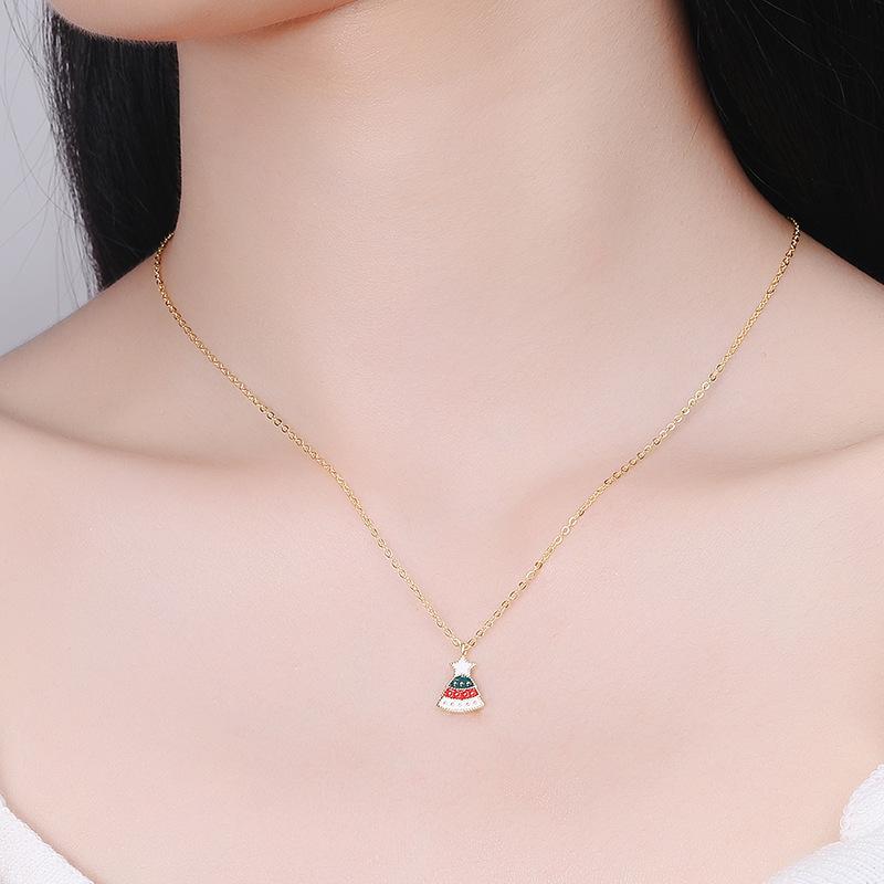 S925 Sterling Silver Christmas Star and Tree Necklace - Creative Women's Fashion Pendant