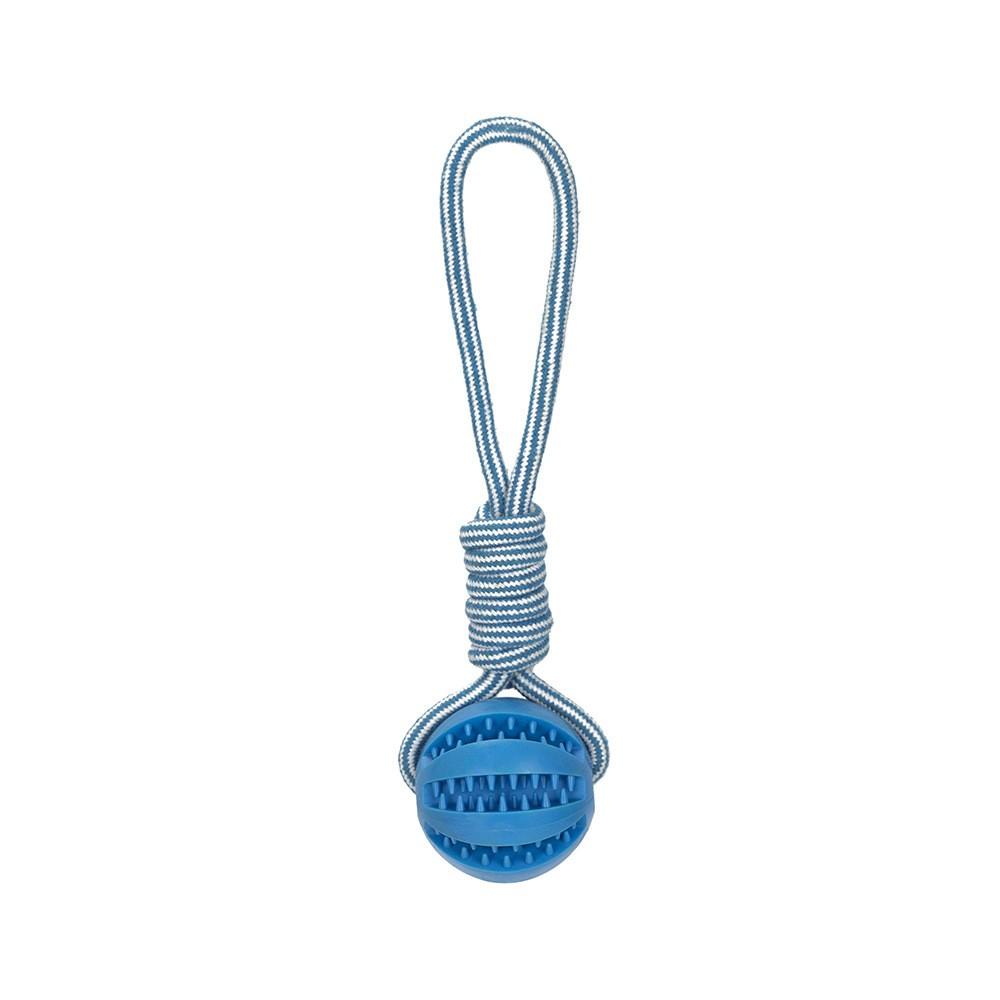 Dog Toys Interactive Hemp Rope Rubber Leaking Balls Treat Balls For Pet Tooth Cleaning Small Dogs Chewing Bite Resistant Toys