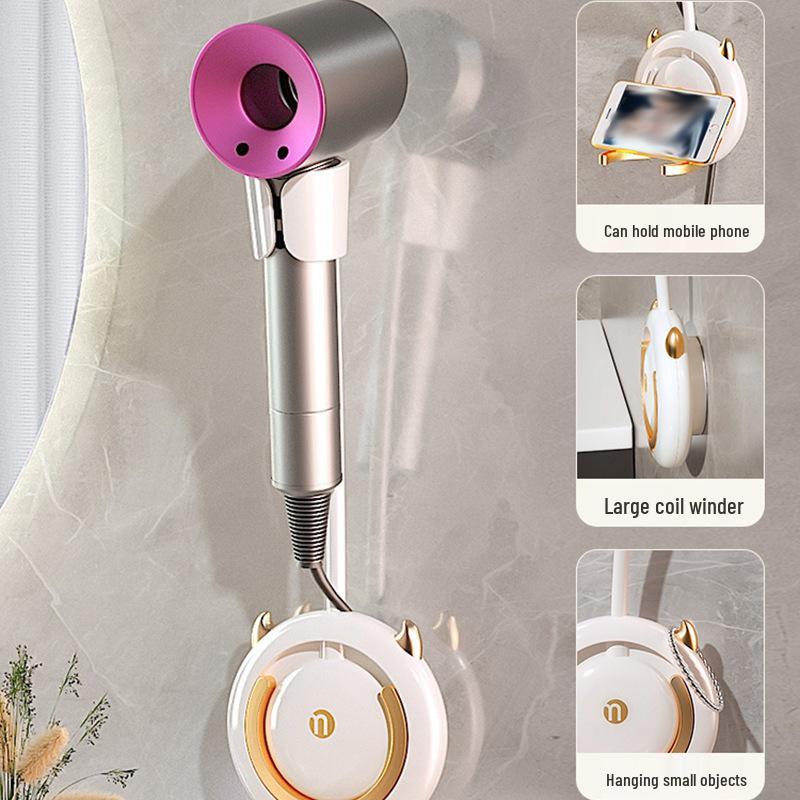 Hands-Free Hair Dryer Stand Wall-Mounted No-Drill Hair Dryer Holder