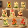City Creativity Potted Plant Tulip Lily Gardenia Rose Micro Building Blocks Bricks Model Home Decoration Toy For Kids