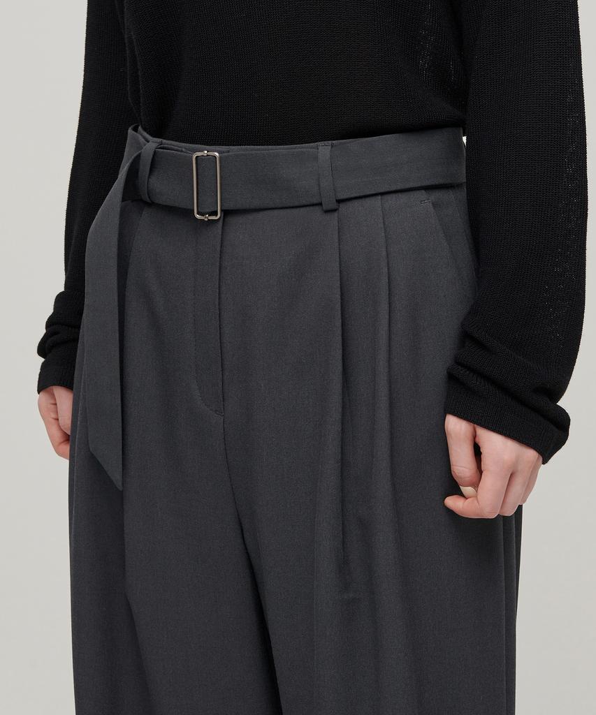 MUSINSA STANDARD WOMAN Women'S Real Wide Belted Slacks [Gray]