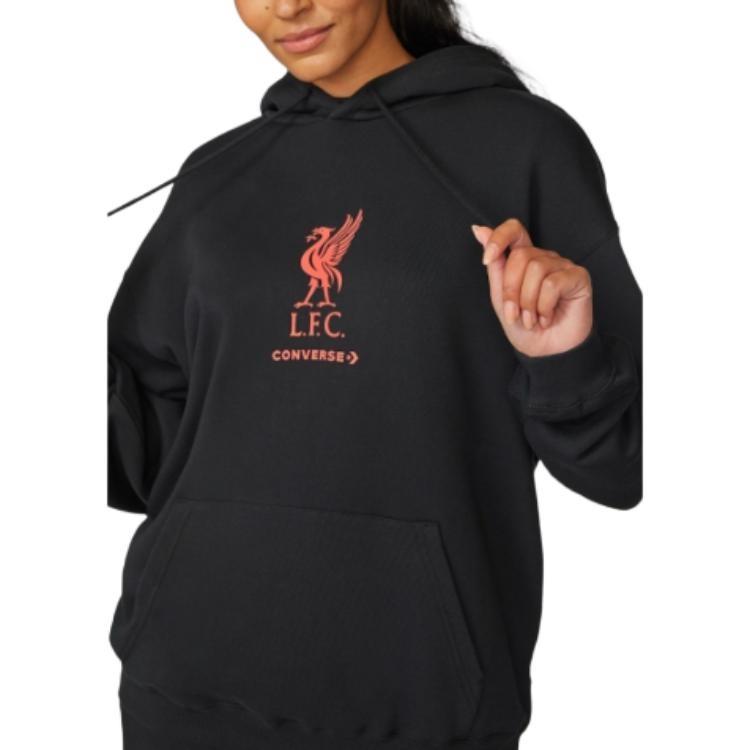 Converse X LFC Loose-Fit Logo Hoodie Asia Sizing 'Black' Men's 10026265-A03