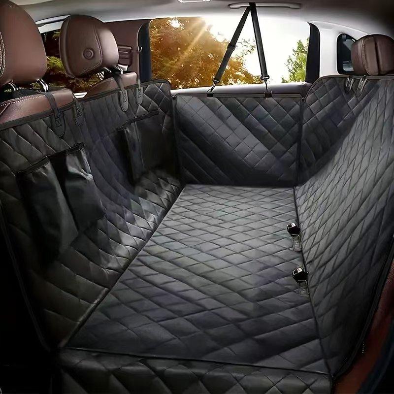 Housse de Siège de Voiture pour Chiens et Animaux 100% Imperméable Hamac Anti-rayures Antidérapante Durable Douce Housse de Siège Arrière pour Voitures Camions noir