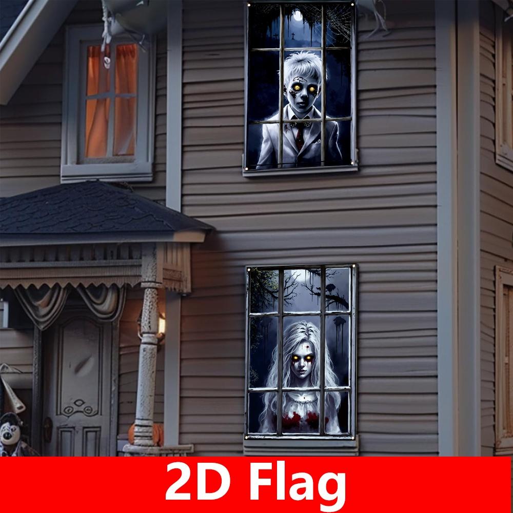 2D Flat 2 Halloween Spooky Decor 80cm * 120cm/31.5in * 47.3in Halloween Party Home Entrance Decor For Indoor 2D Flat