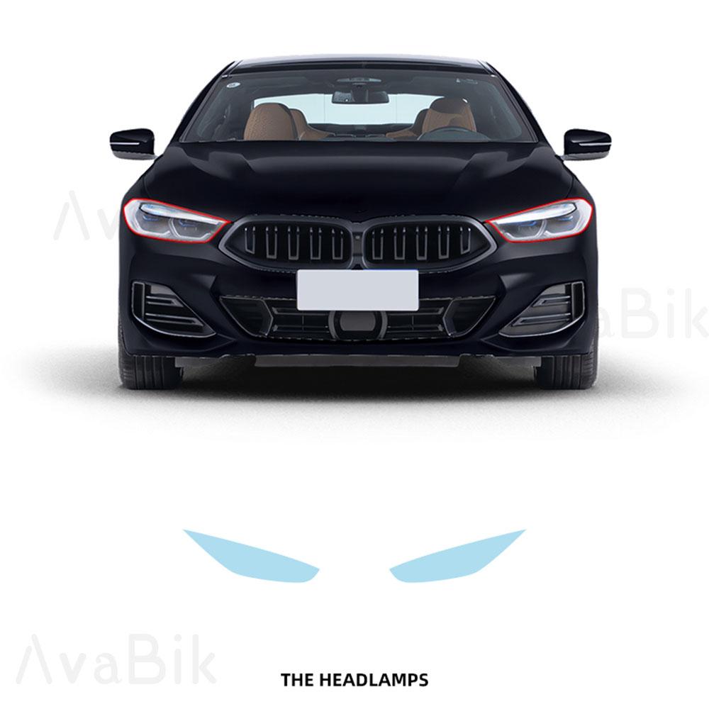 

For BMW M850i 8 Series -2024 m840i Transparent TPU PPF Cutting Pre Cut car center pillar Headlight Protective Film 7.5MIL Car headlights