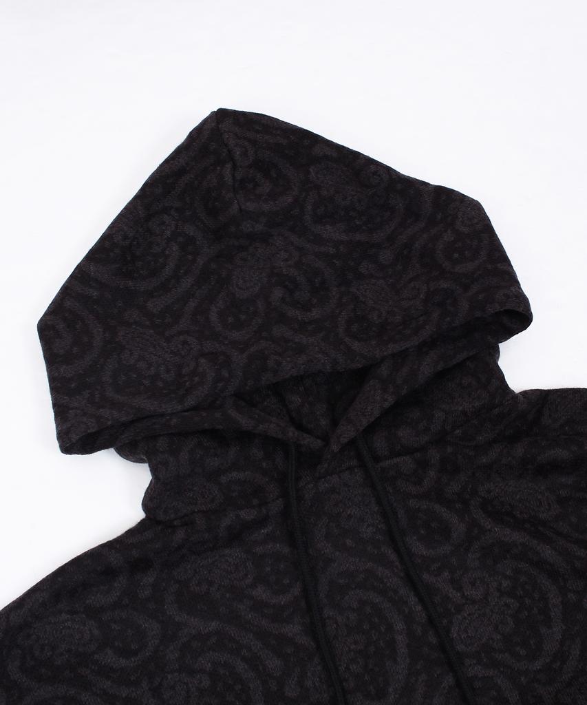 CAMEL WORK Paisley Knit Hoodie (Charcoal)