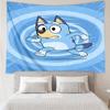 Bluey Print Wandteppich, Hintergrund, Einfache Montage, Ideal für Schlafzimmer, Büro & Wohnzimmer, mit Ästhetischem Wandbehang Dekor.