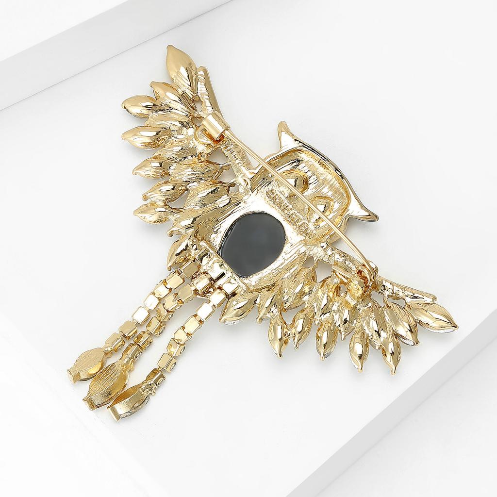 Rhinestone Pendant Owl Brooch for Unisex Animal Pins New Year Gifts Jewelery Accessories