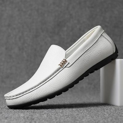 Genuine Cow Leather Penny Loafers Men Male Boat Shoes Man Moccasins Mens Driving Shoes Male Casual Shoe Slip On Flats White 2025