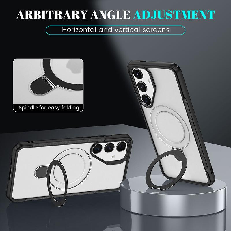 Applicable To Samsung S25Ultra Mobile Phone Case A36 Magnetic Suction Bracket S25Edge Skin Feeling A06 Anti-drop Protective Case S24