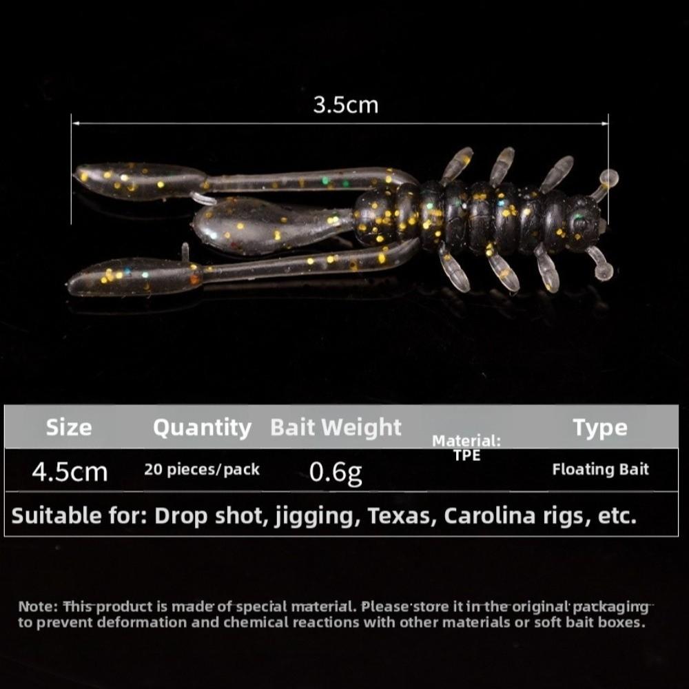 45mm Length Soft Lure Larva Soft Material Soft Fishing Lures Mini Mini Worm Lures For Bass