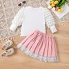 Baby Girl Clothing Set 0-2 Years Long Sleeve Top and Pleated Skirt Toddler Girls 2 Piece Outfit Princess Style Daily Wear Baby Clothes Birthday Party