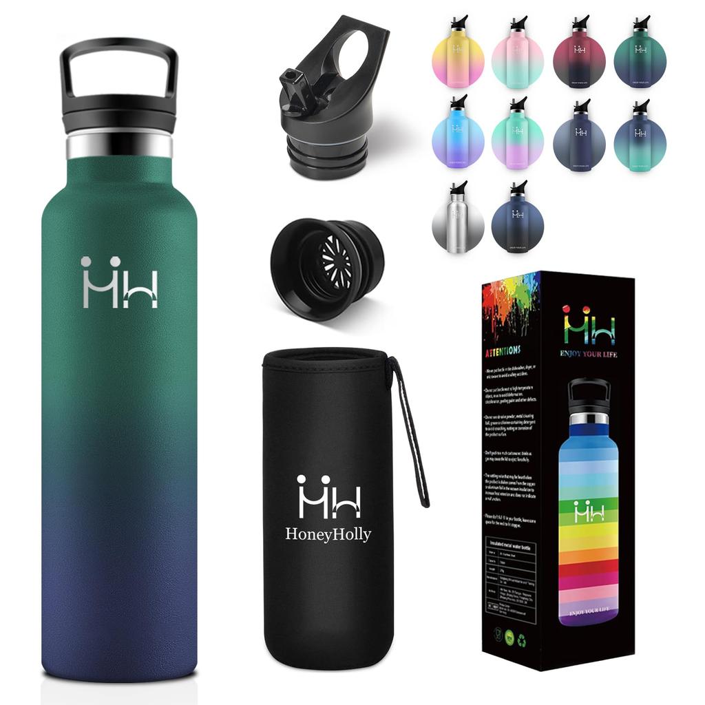 YANGYAO 1 Liter Portable Vacuum Insulated Water Bottle with Wide Double Stainless Suitable for Carbonated and Seamless Carrying Cloth Easy To Large