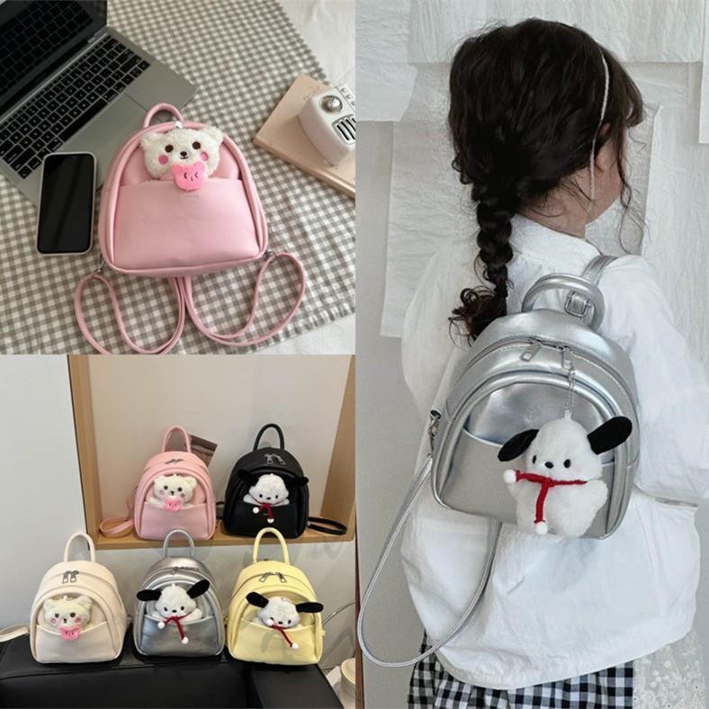 Korean Children Backpack Pu Material With Breathable And Wearresistant Design For Kindergarten Use