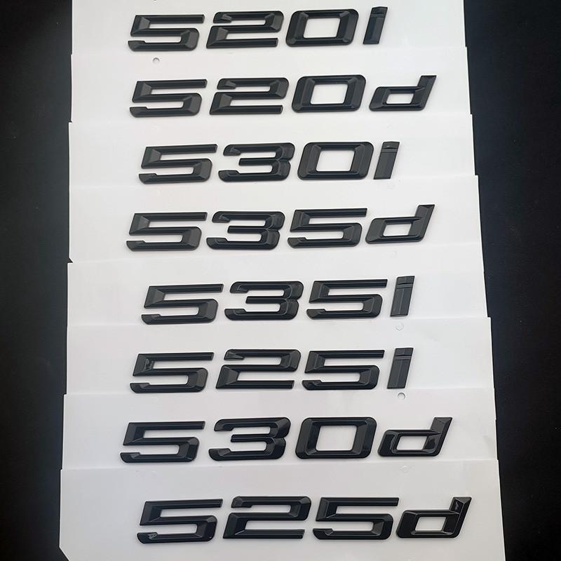 Black Letters For Car BMW 520i 520d 525i 525d 530i 530d 535i 535d Logo E60 E39 E34 F10 Xdrive Trunk Emblem Sticker Accessories Ad2