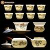 Gold-Inlaid Jade Mountain Zisha Tea Set