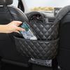 1Pc Car PU Leather Seat Back Organizer Bag, Large Capacity, Durable Mesh Bag, Used for Storing Car Accessories